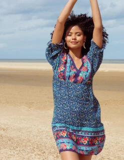 V Neck Batwing High Low Dress -Soft Dress Wear Sales Store 11A5560