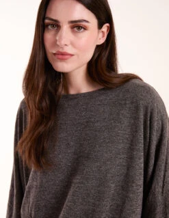 Batwing Deep Hem Top -Soft Dress Wear Sales Store AW22061 GREY 0251