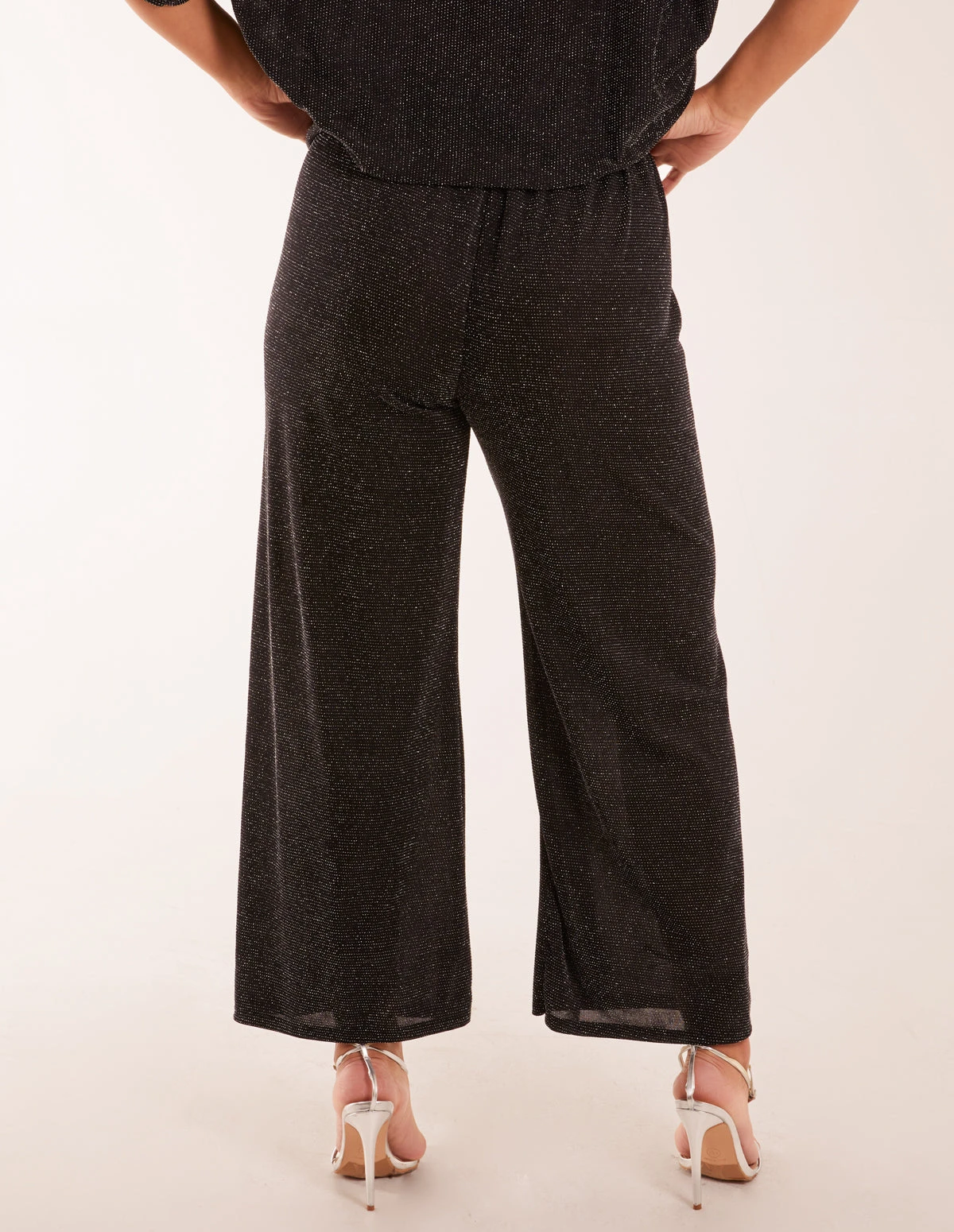 Sparkly Elasticated Waist Wide Leg Trousers 5 Sparkly Elasticated Waist Wide Leg Trousers - Image 5