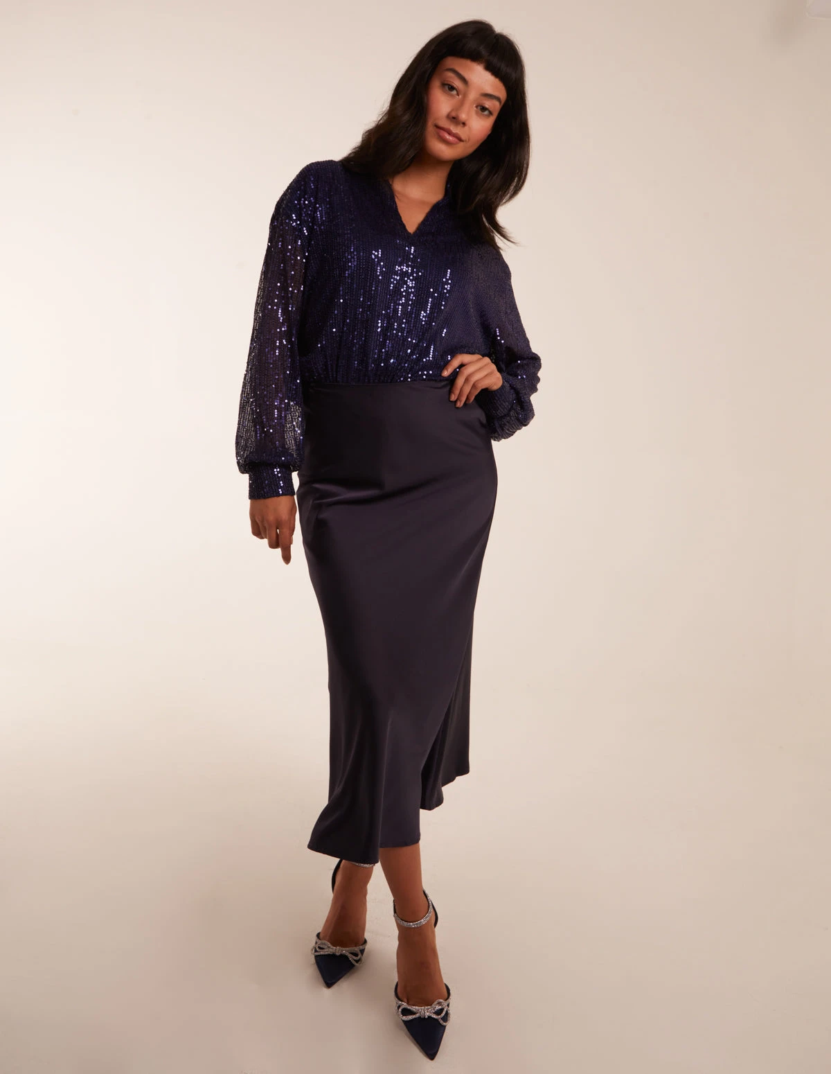 Satin Bias Midi Skirt 2 Satin Bias Midi Skirt - Image 2