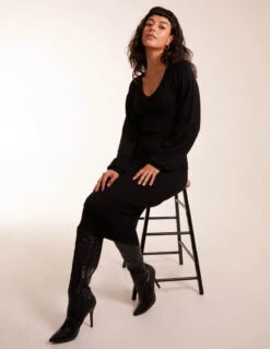 V Neck Bodycon Dress