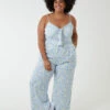 Curve Daisy Print Tie Front Jumpsuit