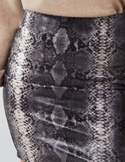 Snake Skin Faux Leather Skirt -Soft Dress Wear Sales Store BV0749 MULTI 52