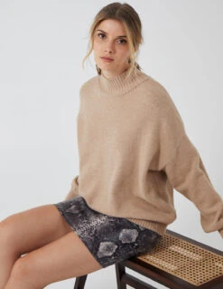 Snake Skin Faux Leather Skirt -Soft Dress Wear Sales Store BV0749 MULTI 55