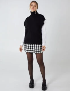 Dogtooth Mini Skirt -Soft Dress Wear Sales Store BV2015166 58056