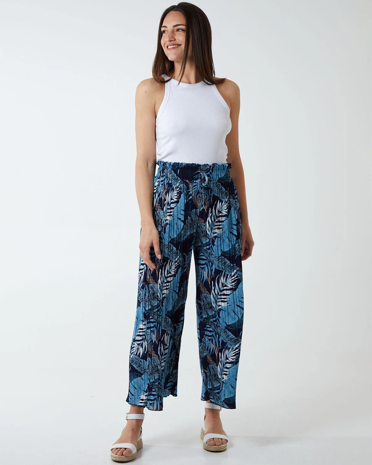 Tropical Print Pleated Wide Legs Trouser 2 Tropical Print Pleated Wide Legs Trouser - Image 2