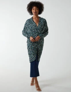 Draped Dip Hem Long Top