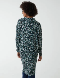 Draped Dip Hem Long Top -Soft Dress Wear Sales Store BV222400 GREENPATTERN 15885