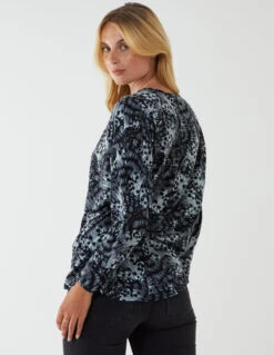 Butterfly Print Knot Top -Soft Dress Wear Sales Store BV222408003 88191