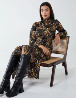 Blouson Elasticated Wrap Midi Dress -Soft Dress Wear Sales Store BV222834003 87985