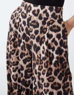 Wide Leg Leopard Trousers -Soft Dress Wear Sales Store BV2304025 61091