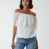 Crochet Lace Puffball Top