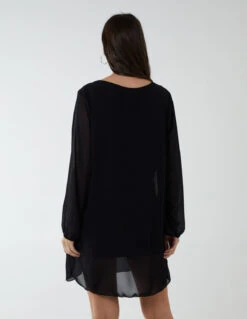 Chevron Pleat Detail Dress 7 Chevron Pleat Detail Dress -Soft Dress Wear Sales Store BV2335 BLACK 115