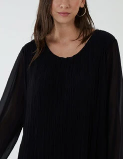 Chevron Pleat Detail Dress 5 Chevron Pleat Detail Dress -Soft Dress Wear Sales Store BV2335 BLACK 117