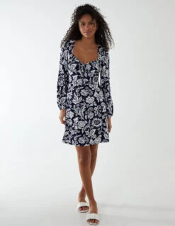 Neck Shirred Mini Tiered Dress -Soft Dress Wear Sales Store BV233820 NAVY 1 33207d92 7e98 4c64 9c4e bc01185107cf