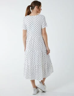Tiered Smock Midi Dress 7 Tiered Smock Midi Dress -Soft Dress Wear Sales Store BV233825 WHITE 8622