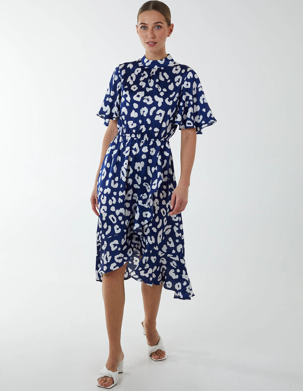 Angel Sleeve Wrap Ruffle Midi Dress 3 Angel Sleeve Wrap Ruffle Midi Dress - Image 3