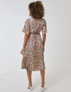 Wrap Front Pleated Hem Dress With Angel Sleeves -Soft Dress Wear Sales Store BV233886 BLACK 1