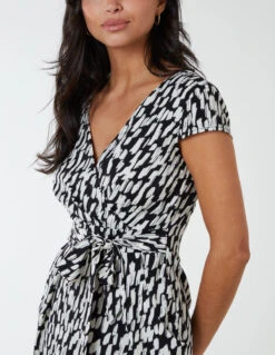 Wrap Tulip Hem Dress 7 Wrap Tulip Hem Dress -Soft Dress Wear Sales Store BV233943 BLACKPATTERN 47