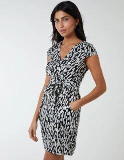 Wrap Tulip Hem Dress 8 Wrap Tulip Hem Dress -Soft Dress Wear Sales Store BV233943 BLACKPATTERN 49