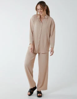 Waffle Shirt And Trouser Set 5 Waffle Shirt And Trouser Set -Soft Dress Wear Sales Store BV233950 STONE 8254 1