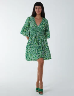 Shirred Bust Dress -Soft Dress Wear Sales Store BV233963 LIME 6492