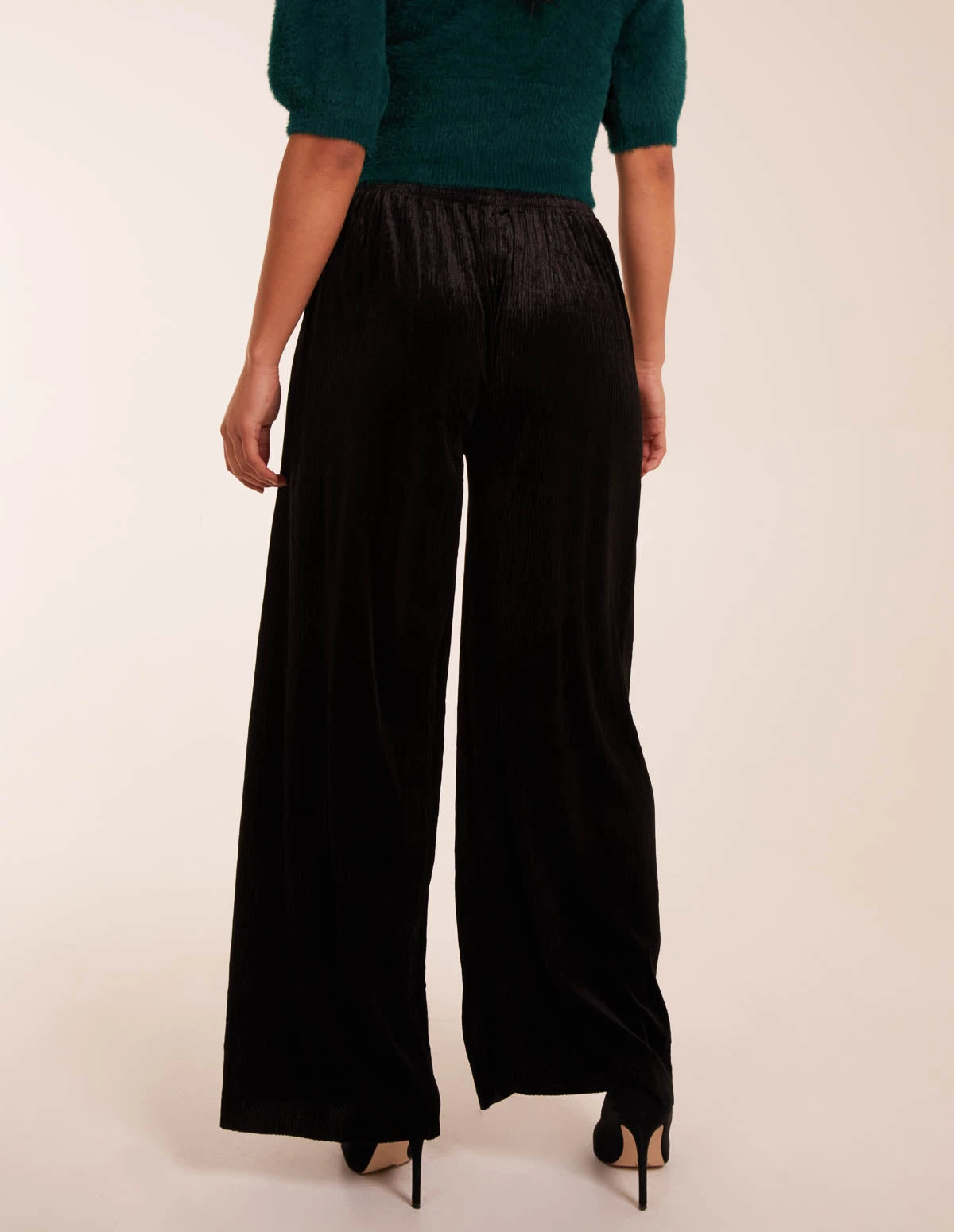 Wide Leg Textured Velour Trouser 5 Wide Leg Textured Velour Trouser - Image 5