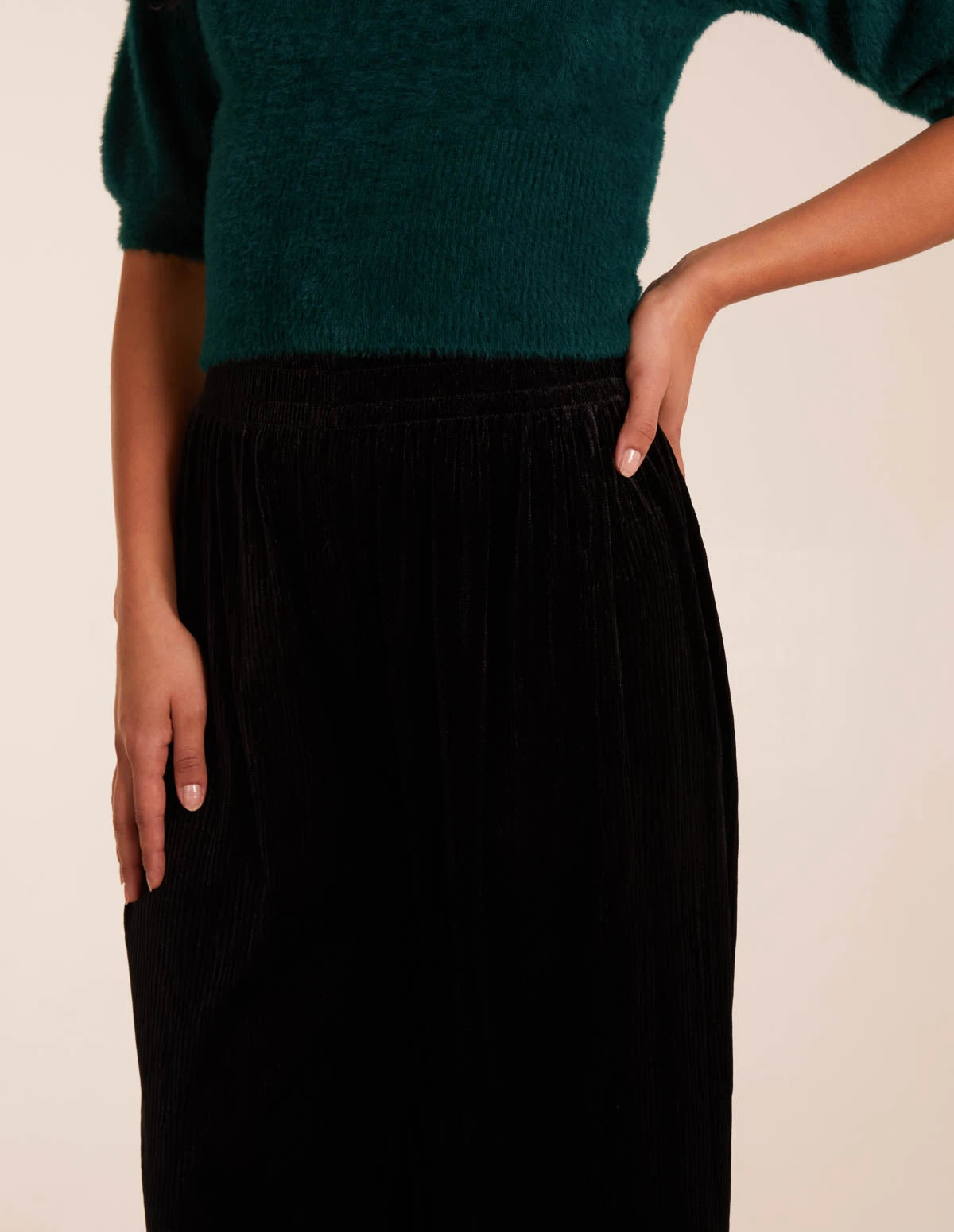 Wide Leg Textured Velour Trouser 4 Wide Leg Textured Velour Trouser - Image 4