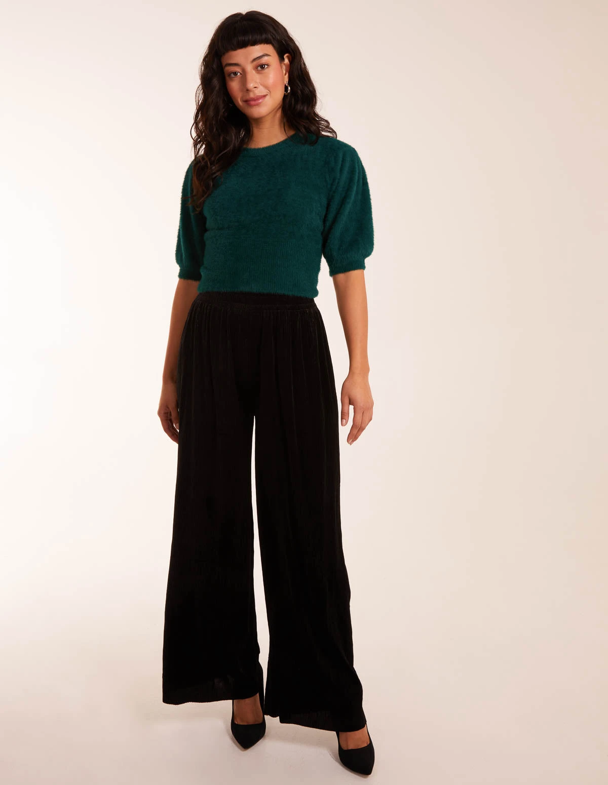 Wide Leg Textured Velour Trouser 3 Wide Leg Textured Velour Trouser - Image 3
