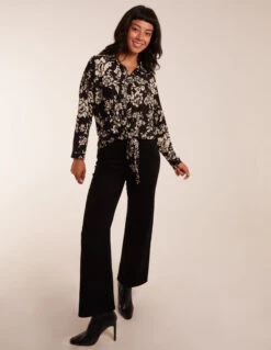 Tie Front Oversized Shirt -Soft Dress Wear Sales Store BV234400003 111947