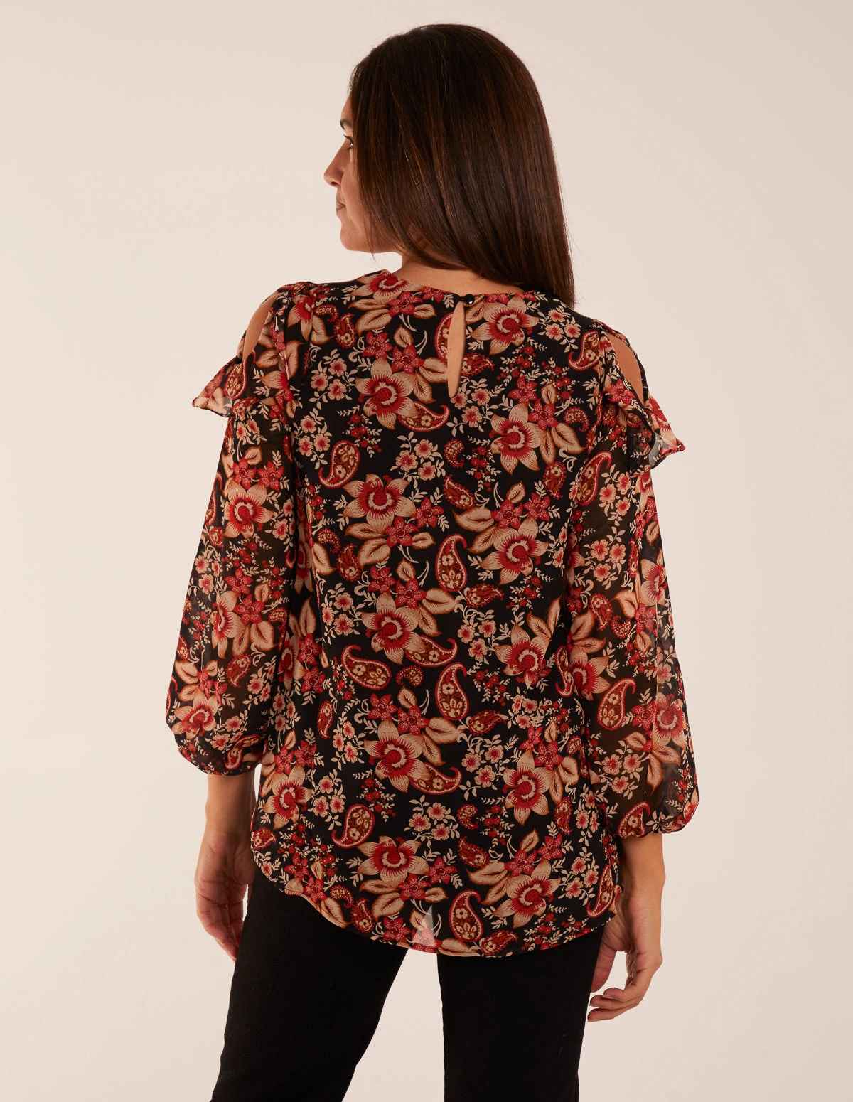 Cold Shoulder Frill Blouse 4 Cold Shoulder Frill Blouse - Image 4