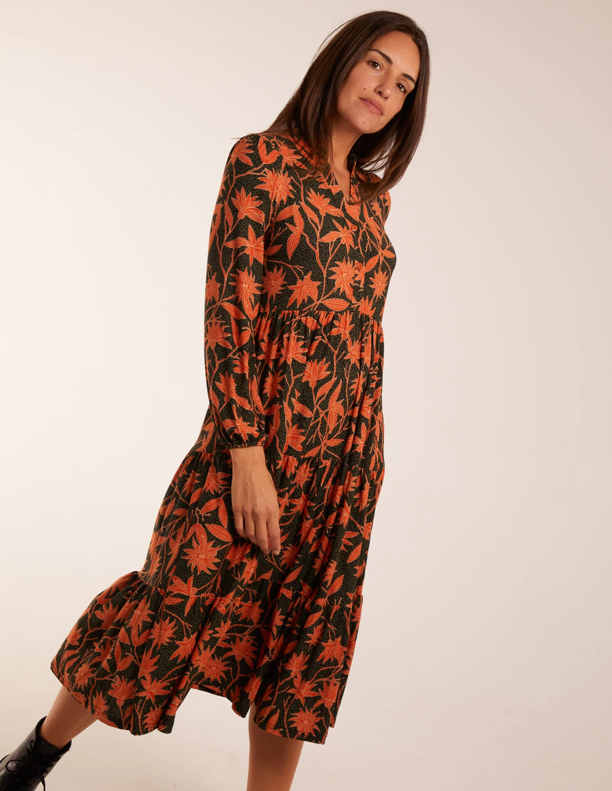 Collar Trapeze Midi Dress 2 Collar Trapeze Midi Dress - Image 2