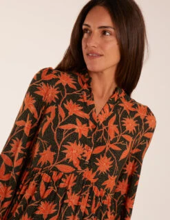 Collar Trapeze Midi Dress 6 Collar Trapeze Midi Dress -Soft Dress Wear Sales Store BV234806 KHAKI 33903