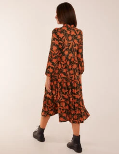 Collar Trapeze Midi Dress 7 Collar Trapeze Midi Dress -Soft Dress Wear Sales Store BV234806 KHAKI 33915