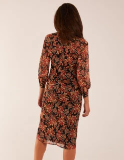 Raglan Keyhole Midi Dress -Soft Dress Wear Sales Store BV234838 BLACKPATTERN 33810