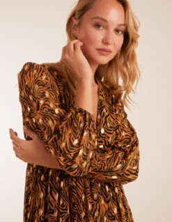 Shirred Waist Animal And Foil Print Maxi Dress -Soft Dress Wear Sales Store BV234858 ANIMAL 38212 06ce916d 91c7 4e70 8967 dd7e00295bcb