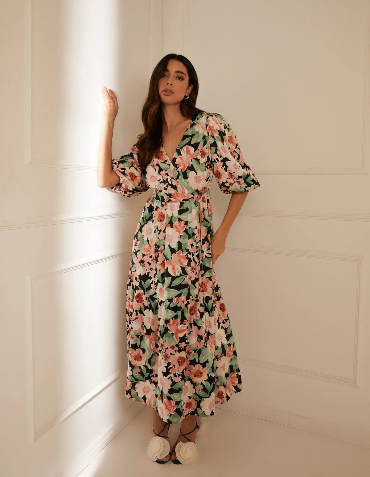 Oversized Wrap Floral Smock Dress 1 Oversized Wrap Floral Smock Dress