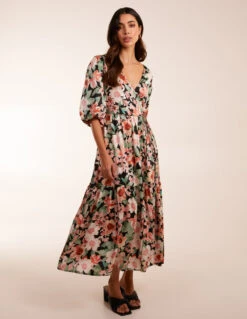 Oversized Wrap Floral Smock Dress 8 Oversized Wrap Floral Smock Dress -Soft Dress Wear Sales Store BV245011 MULTI 25756