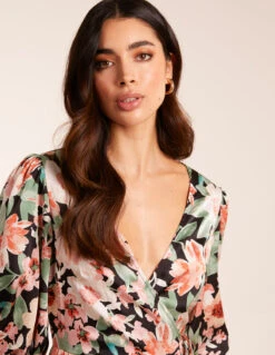 Oversized Wrap Floral Smock Dress 7 Oversized Wrap Floral Smock Dress -Soft Dress Wear Sales Store BV245011 MULTI 25792