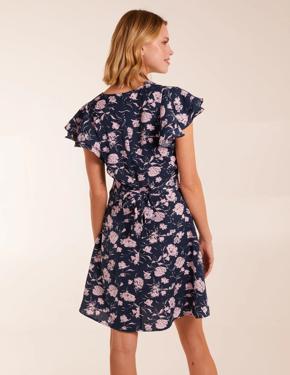 Floral Frill Sleeve Mini Dress 4 Floral Frill Sleeve Mini Dress - Image 4