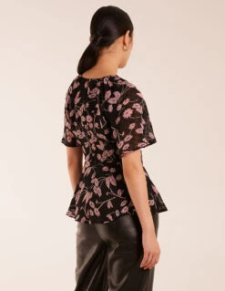 Angel Sleeve Tie Front Blouse -Soft Dress Wear Sales Store BV245026003 127896