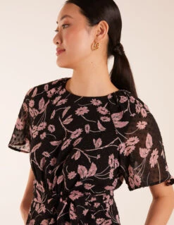 Angel Sleeve Tie Front Blouse -Soft Dress Wear Sales Store BV245026003 127897