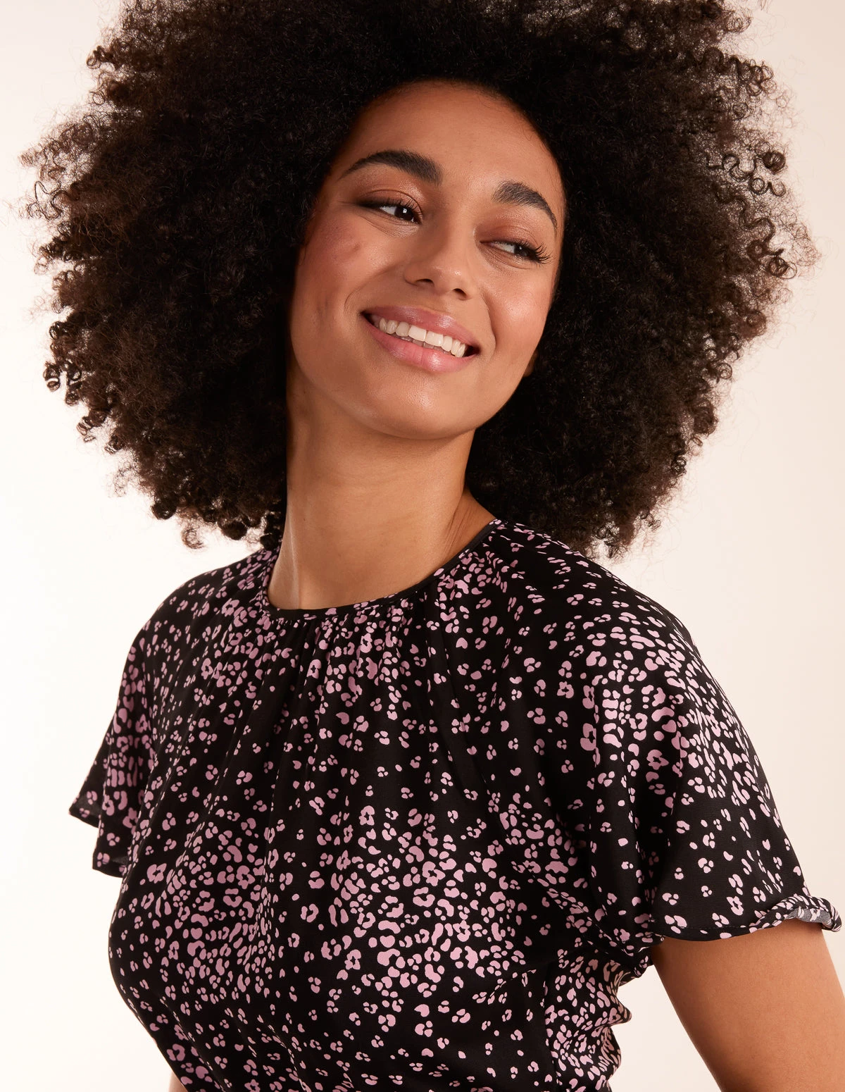 Frill Sleeve Belted Mini Dress 2 Frill Sleeve Belted Mini Dress - Image 2