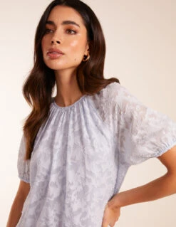 Jacquard Smock Mini Dress -Soft Dress Wear Sales Store BV245039263 131712