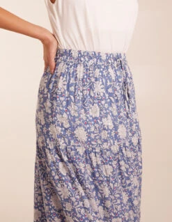 Elasticated Waistband Tiered Maxi Skirt -Soft Dress Wear Sales Store BV245200002 130769