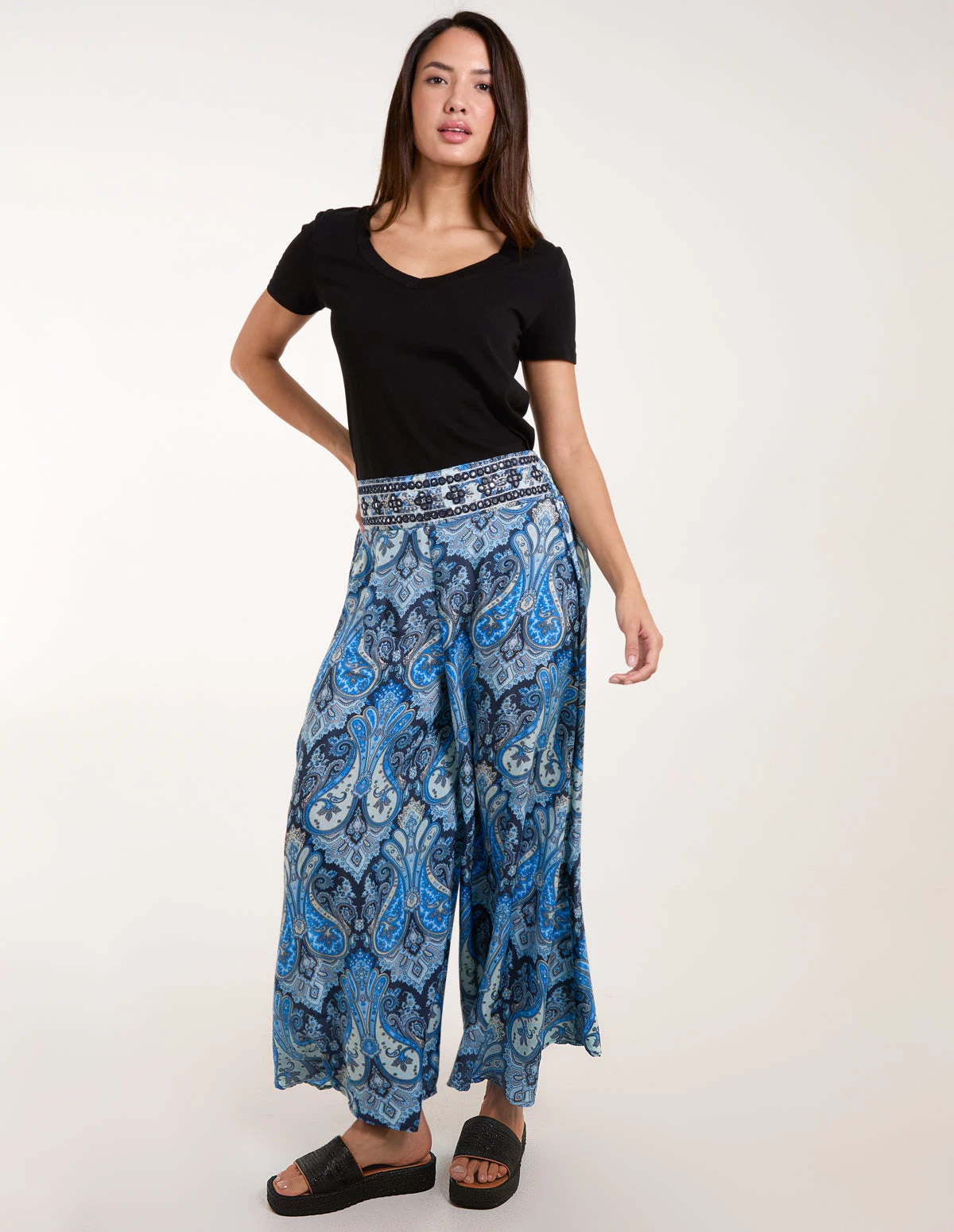 Embellished Waist Wide Leg Trouser 2 Embellished Waist Wide Leg Trouser - Image 2