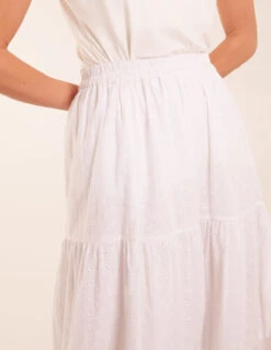 Broderie Detail Maxi Skirt -Soft Dress Wear Sales Store BV245210006 127982