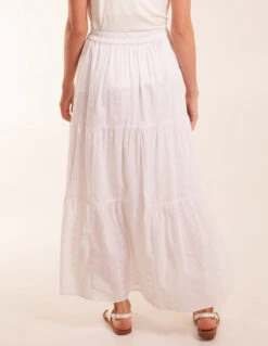 Broderie Detail Maxi Skirt -Soft Dress Wear Sales Store BV245210006 127983