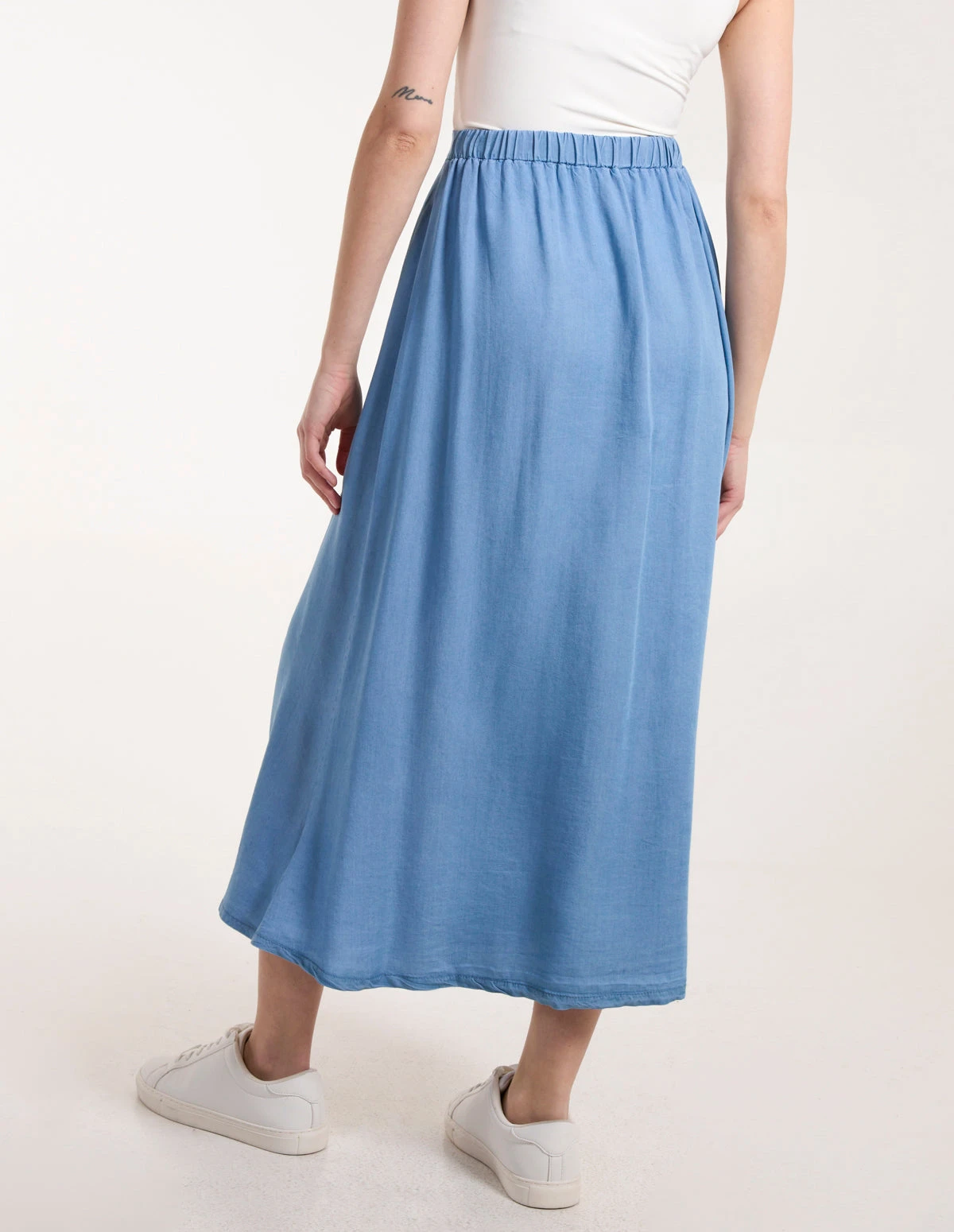 Tencel Button Front Midi Skirt 4 Tencel Button Front Midi Skirt - Image 4