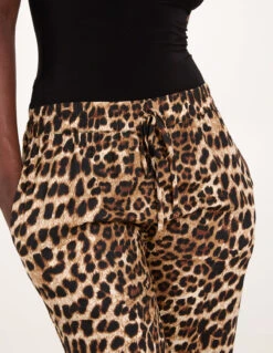 Wide Leg Leopard Trouser -Soft Dress Wear Sales Store BV245227 LEOPARD 43526